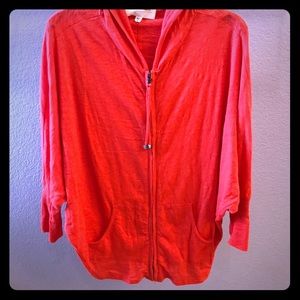 Two by Vince Camuto Orange Zip hoodie
